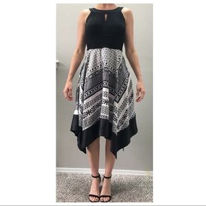 Black and white scarf dress